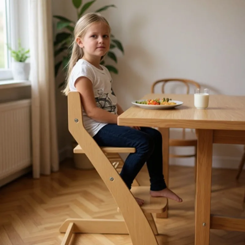 The Natural Fornel chair at home, by the dining table
